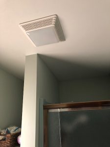 bathroom exhaust fan on the ceiling
