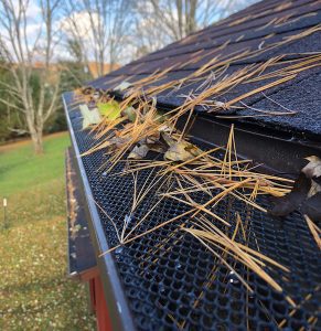 rain gutter on house